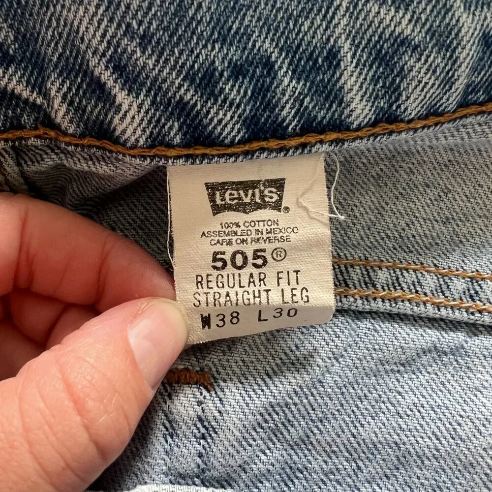 Vintage Levi’s 505 Orange Tab Straight Leg Jeans 38x30 - Picture 5 of 7